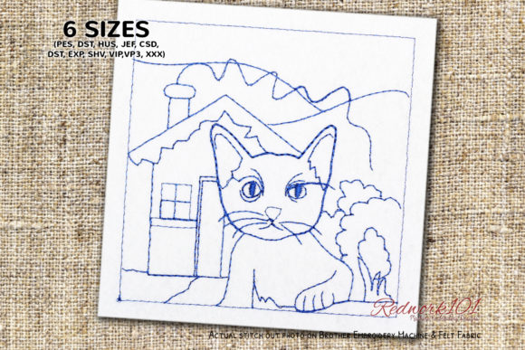 Angry Cat in Window Bluework Embroidery Review