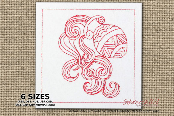 Aquarius Pattern Lineart Redwork Design Review