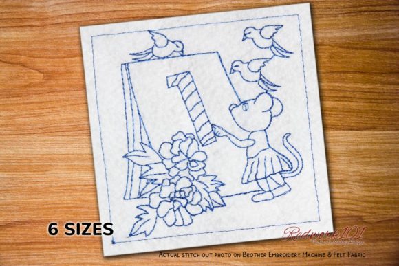 Cartoon Mouse Redwork Embroidery Review