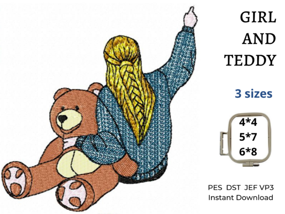 Girl and Teddy Embroidery Review for Handmade Projects