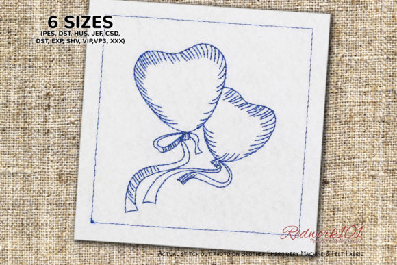 Love Balloons Lineart Review for Seasonal Embroidery
