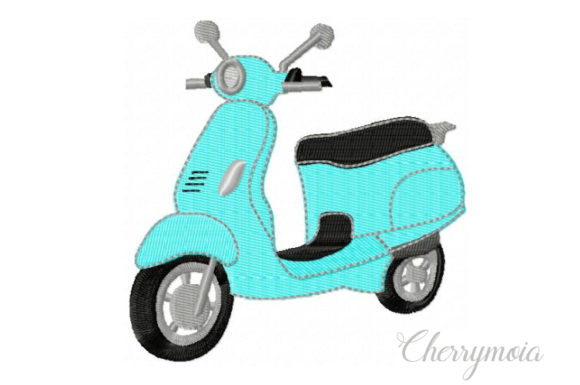 Moped Embroidery for Seasonal Designs