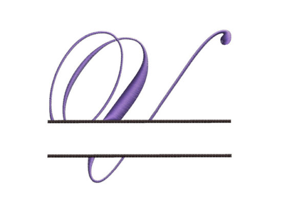 Split Monogram Font Letter V Review for Seasonal Embroidery