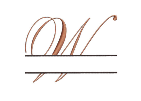 Split Monogram Font Letter W Review for Embroidery Sellers