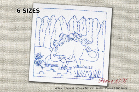 Stegosaurus in the Jungle Redwork
